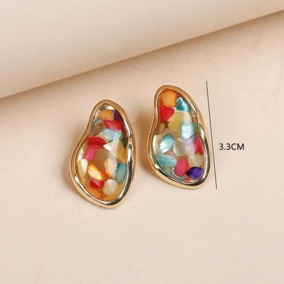 Colorful  statement earrings - Picture 3 of 3